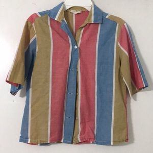 Striped collared crop top